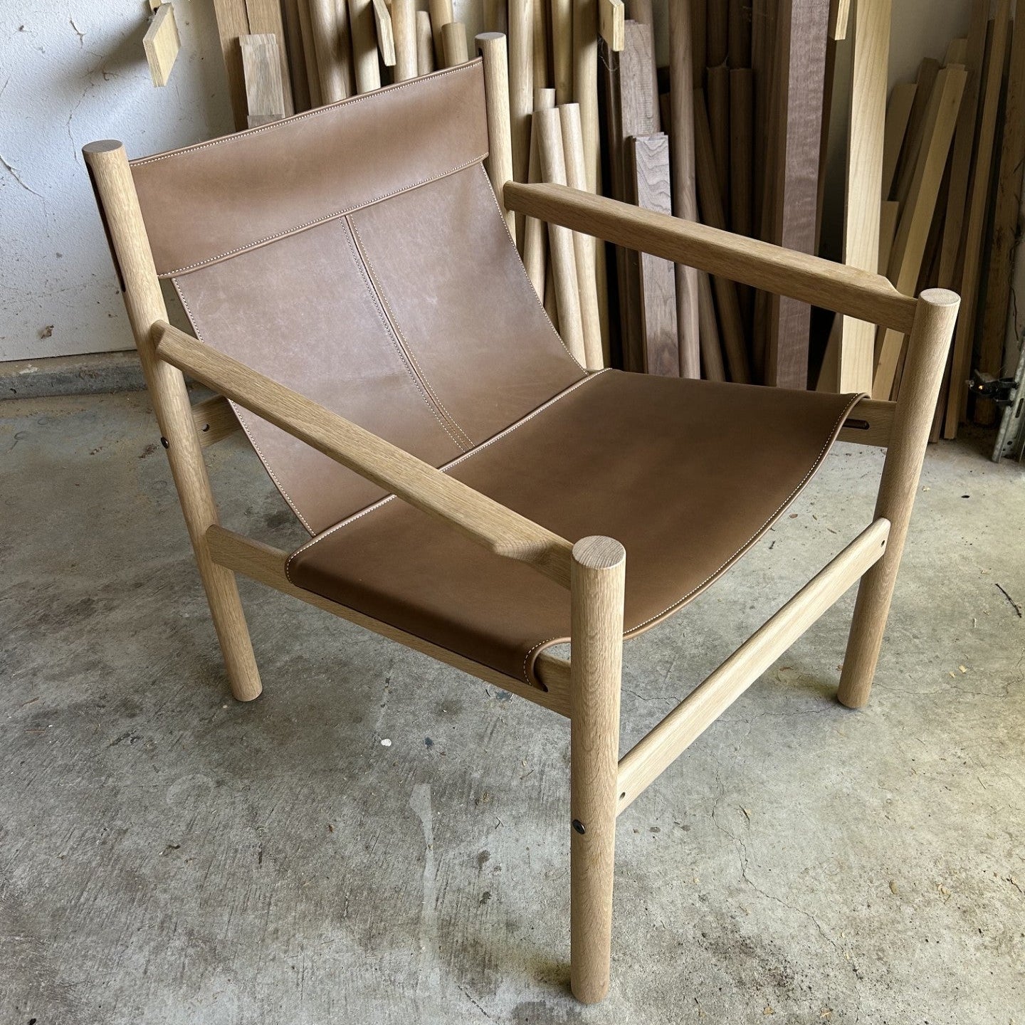 white oak modern chair